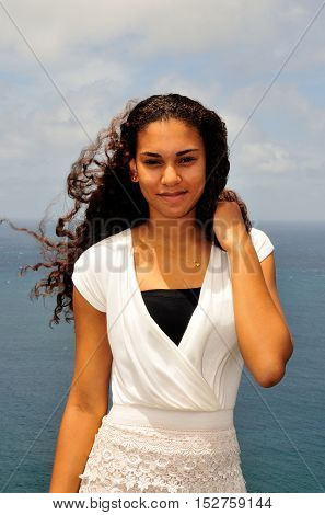 Beautiful Cape Verdean Girl With Curly Hair