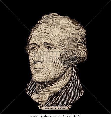 Portrait of U.S. great president Alexander Hamilton