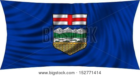 Albertan provincial official flag symbol. Canada banner and background. Canadian AB patriotic element. Flag of the Canadian province of Alberta waving isolated on white 3d illustration