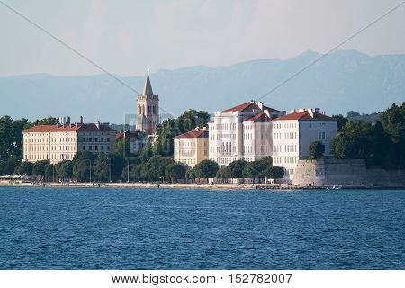 view from the sea to the old city of Zadar, Croatia.