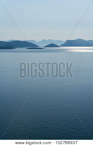 silhouettes of the islands in Croatia at the Adriatic coast