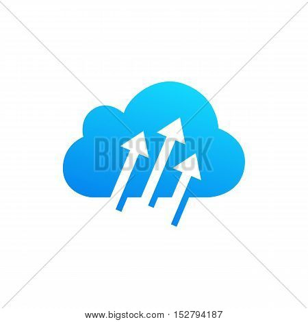 Cloud computing and storage vector logo. Technology design template