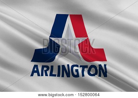 Flag of Arlington in Texas state USA. 3D illustration