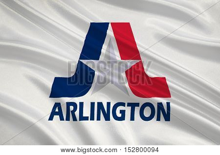 Flag of Arlington in Texas state USA. 3D illustration