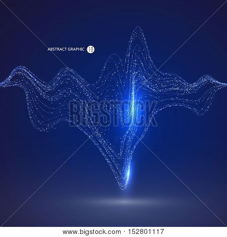 Dot pattern composed of mesh over blue,Technological sense of abstract graphics