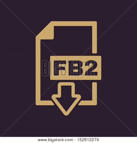 The FB2 icon. File format symbol. Flat Vector illustration. Button