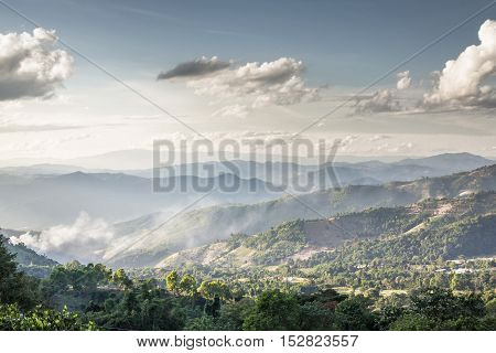 Beautiful mountain at Doi Chang ,Chiang Rai