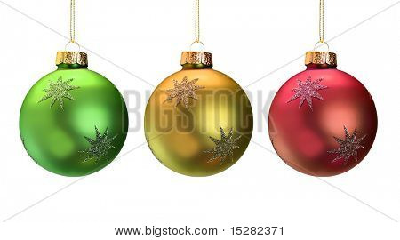 Ornamenti di Natale splendente isolati on white.