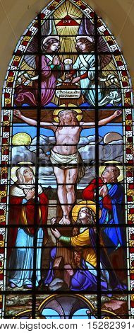 Fleury sur Andelle France - september 7 2016 : the Notre Dame de la Vallee church