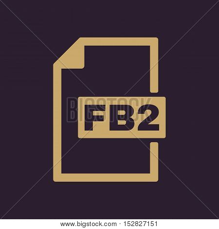 The FB2 icon. File format symbol. Flat Vector illustration. Button