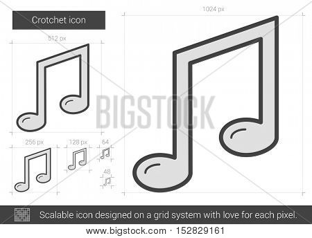 Crotchet vector line icon isolated on white background. Crotchet line icon for infographic, website or app. Scalable icon designed on a grid system.