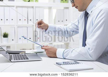 Man Checking The Data