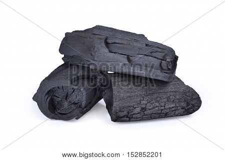 natural wood charcoaltraditional charcoal or hard wood charcoal isolated on white