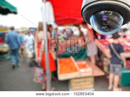 Cctv Camera On Local Market
