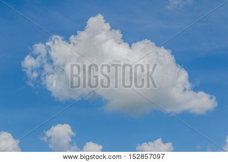 Blue sky and white clouds on a bright summer day.