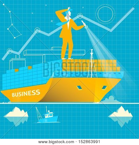 Businessman is in charge of the ship