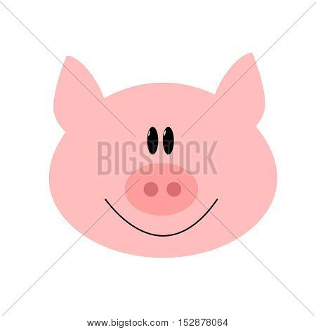 Simple illustration of a pink pig head