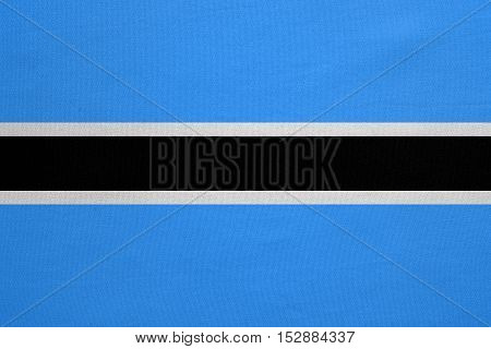 Botswanan national official flag. African patriotic symbol banner element background. Correct colors. Flag of Botswana with real detailed fabric texture accurate size illustration