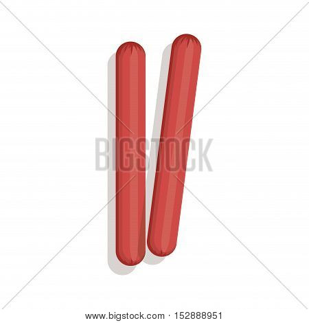 silhouette color with raw sausace vector illustration