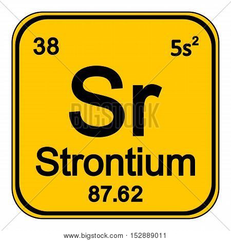 Periodic table element strontium icon on white background. Vector illustration.