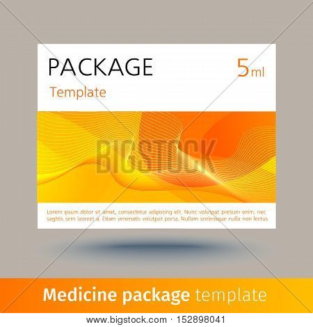 Medicine package template. Designed text. Vector illustration