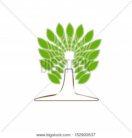 tree vector green design on white background
