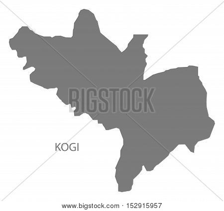 Kogi Nigeria Map grey illustration high res