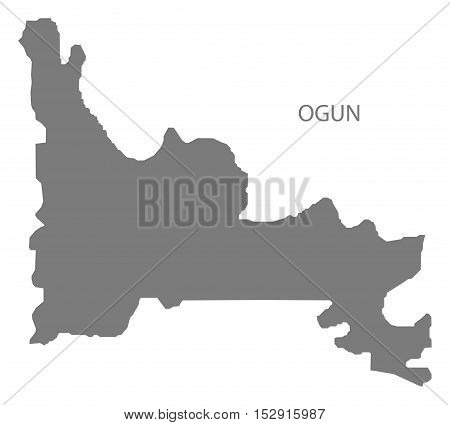 Ogun Nigeria Map grey illustration high res