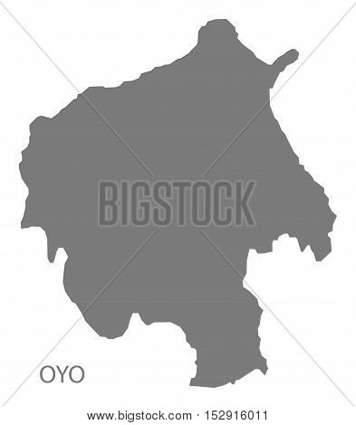 Oyo Nigeria Map grey illustration high res