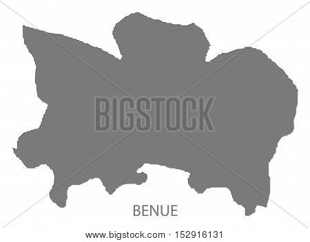 Benue Nigeria Map grey illustration high res