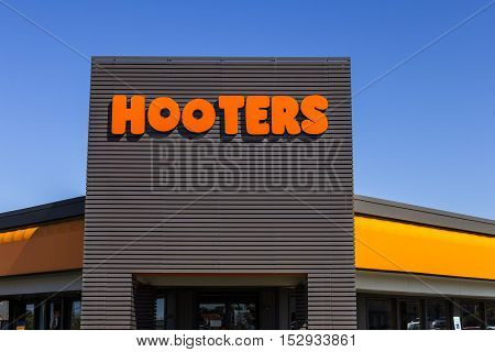 Indianapolis, IN - Circa October 2016: Hooters Dine In Restaurant Location. Hooters operates and franchises over 430 locations 