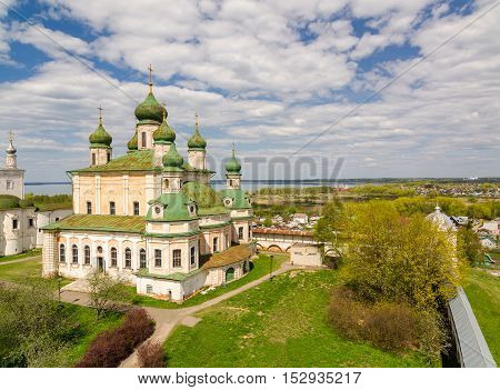 Panoramic view of the Goritsky Monastery of Dormition is a Russian Orthodox monastery in Pereslavl-Zalessky Russia. Golden Ring of Russia.
