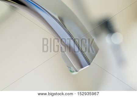 Limestone Deposit On A Tap