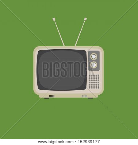Flat Design of a retro vintage television