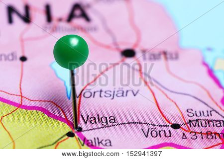 Valga pinned on a map of Estonia