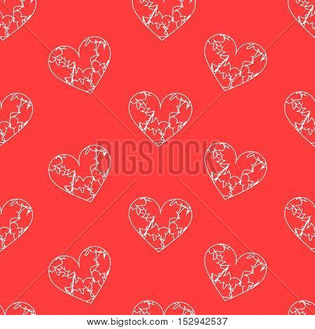 Seamless pattern with hearts ornament. Vector