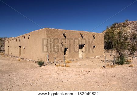 Historic Southwestern Architecture in Costolon, Big Bend National Park, Texas