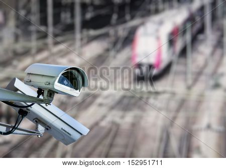 Cctv Camera Surveillance Train Station
