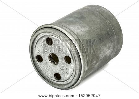 Car filter close-up auto spare part isolated on white with clipping path