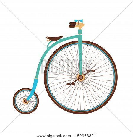 Old bicycle on white background. Isolated on white.