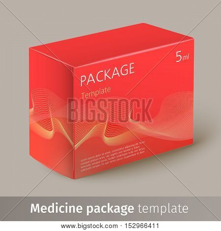Medicine package template. Designed text. Vector illustration