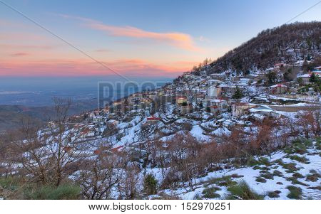 View of Morfovouni village, Karditsa, Thessaly, Greece