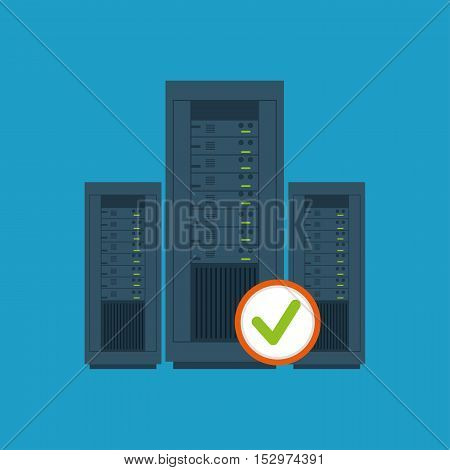 data center server hardware computer system check vector illustration eps 10