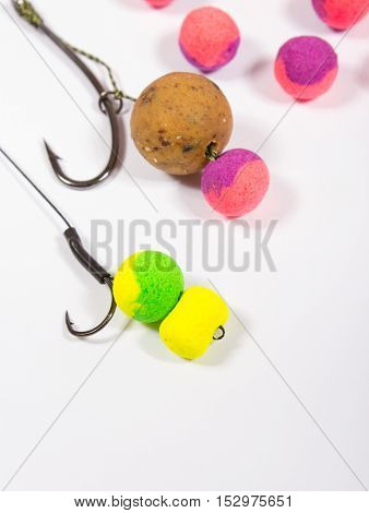 Carp Hook Boilies - Fishing Bait Close Up