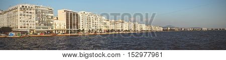 The waterfront of Thessaloniki Greece on a sunny day