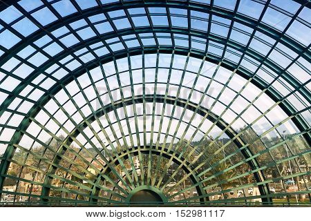 Pescara, Italy - September 23, 2016: architectural detail of the structure of the airport of Pescara with nobody