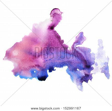 Watercolor raster colorful background, blot. Modern raster illustation
