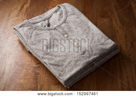 Grey Henley Shirt Casual Style