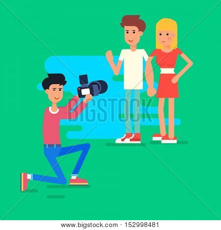 Vector Creative Character Design Of Young Couple