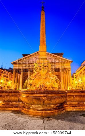 Rome Italy. Pantheon ancient architecture of Rome Italy dating from Roman Empire civilization